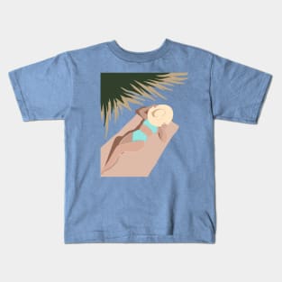 Woman at the beach 5 Kids T-Shirt